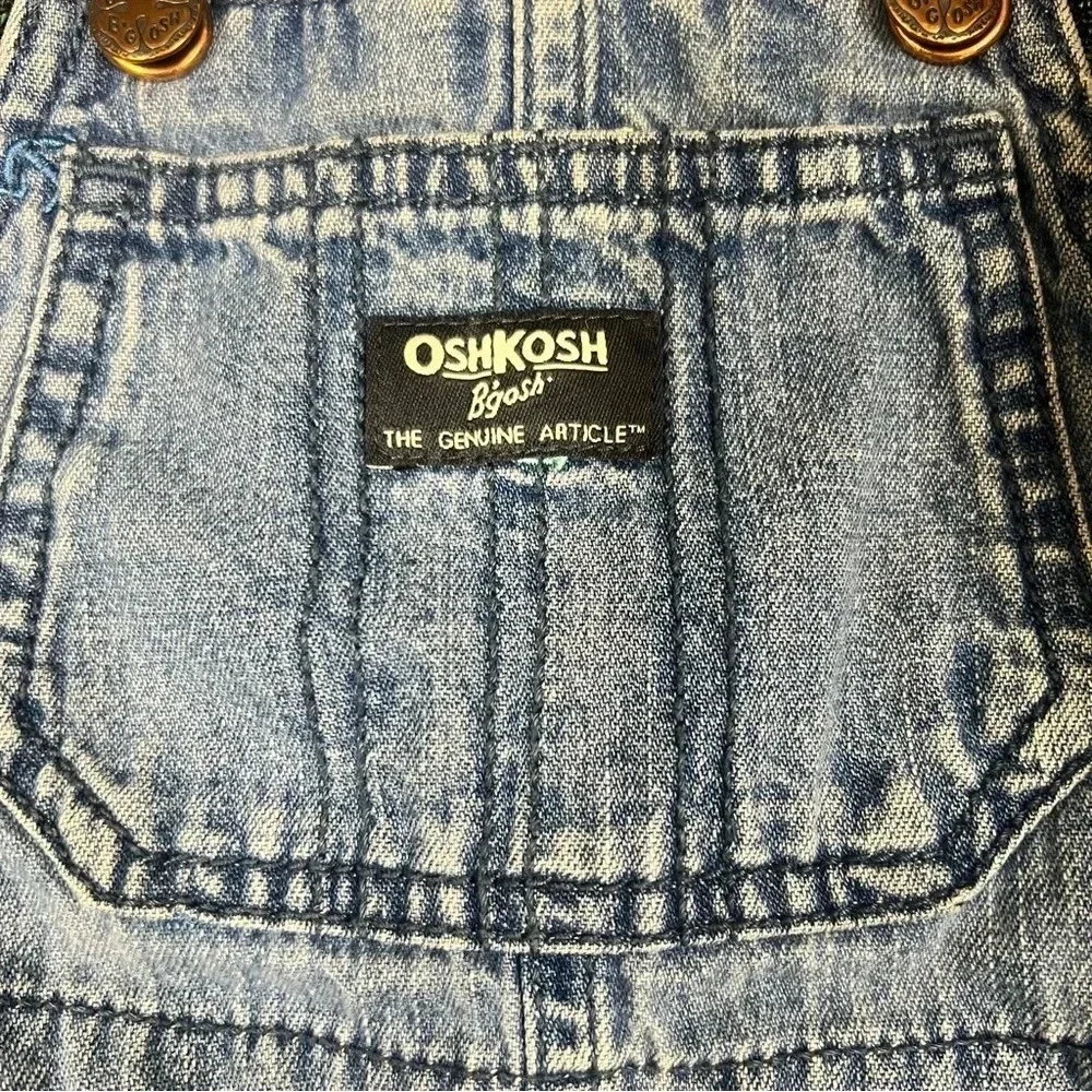 OshKosh B’gosh denim 100% cotton nautical embroidered shortalls size 18 months